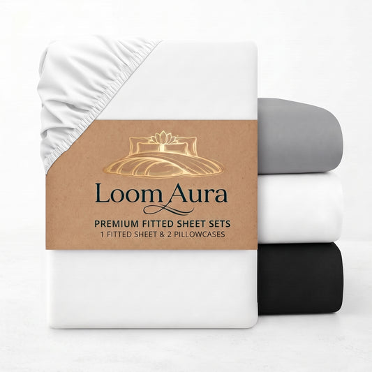 Premium Microfibre White Fitted Sheet & Pillowcase Set
