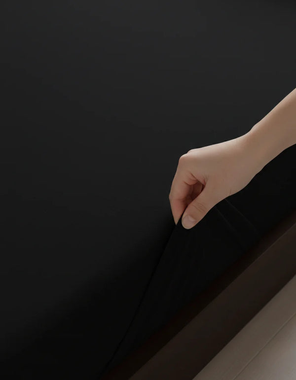 Premium Solid Black Fitted Sheet