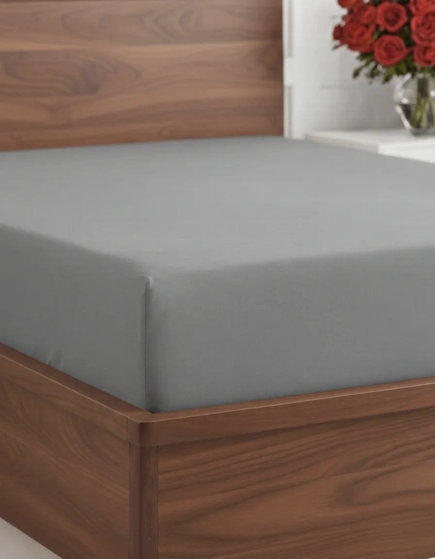 Premium Solid Grey Fitted Sheet