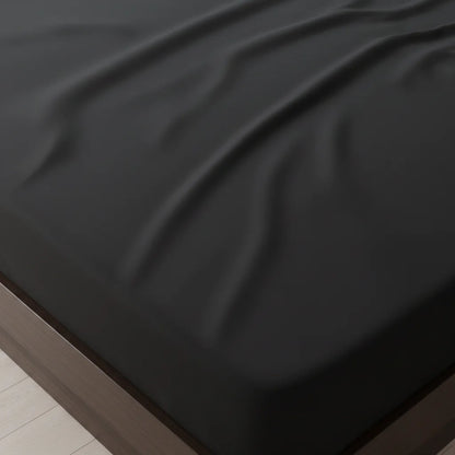 Premium Solid Black Fitted Sheet