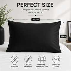 Premium Black Microfiber Pillowcase
