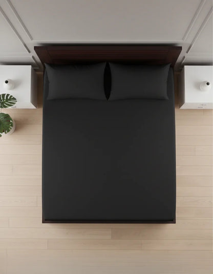 Premium Solid Black Fitted Sheet