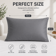 Premium Grey Microfiber Pillowcase