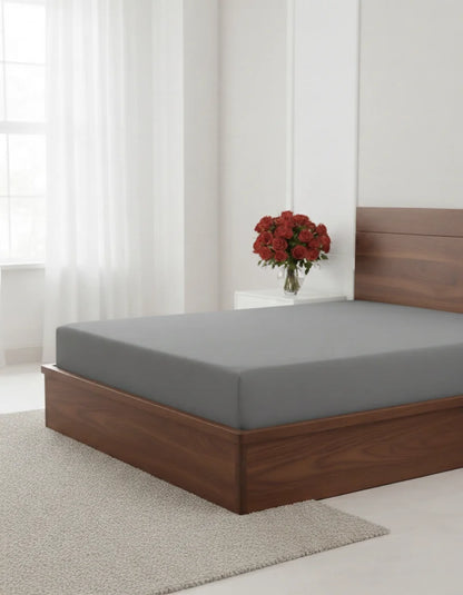 Premium Solid Grey Fitted Sheet