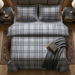 Hopsak-Grey & Black Double Bedding Complete Set