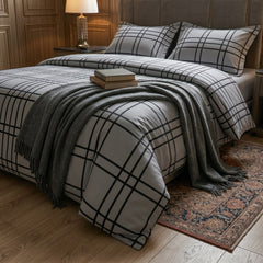 Hopsak-Grey & Black Double Bedding Complete Set