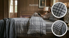 Hopsak-Grey & Black Double Bedding Complete Set