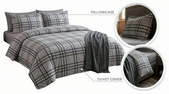 Hopsak-Grey & Black Double Bedding Complete Set