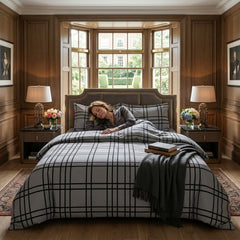 Hopsak-Grey & Black Double Bedding Complete Set
