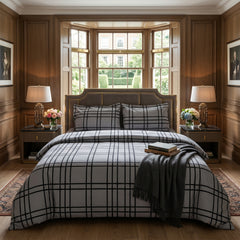 Hopsak-Grey & Black Double Bedding Complete Set