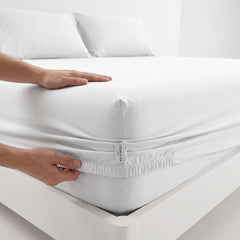 Premium Microfibre White Fitted Sheet & Pillowcase Set