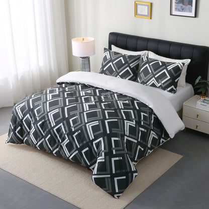 Tick Tak Box Grey/Black Complete Bedsheet Set