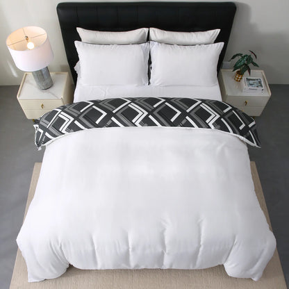 Tick Tak Box Grey/Black Complete Bedsheet Set