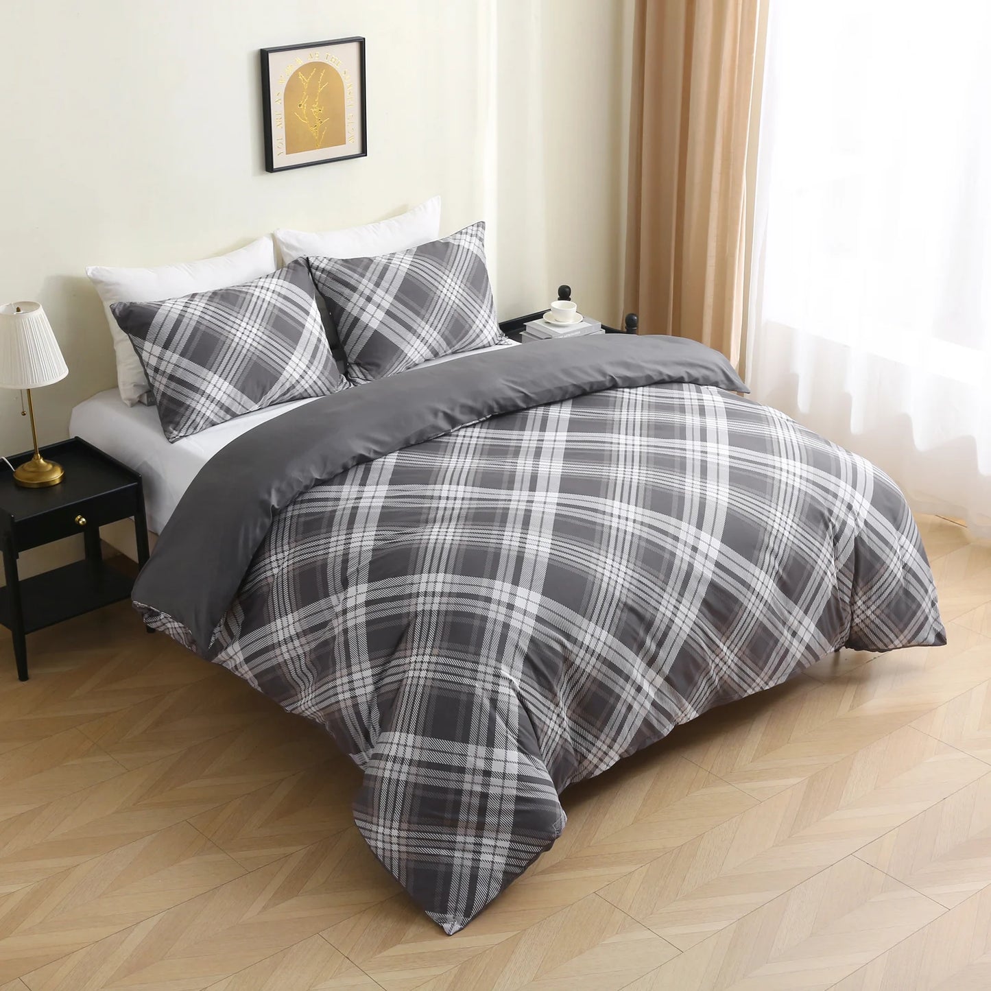 Diamond Hash Check Complete Bedding Set