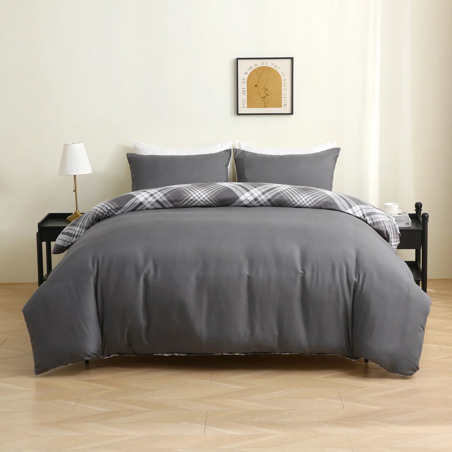 Diamond Hash Check Complete Bedding Set