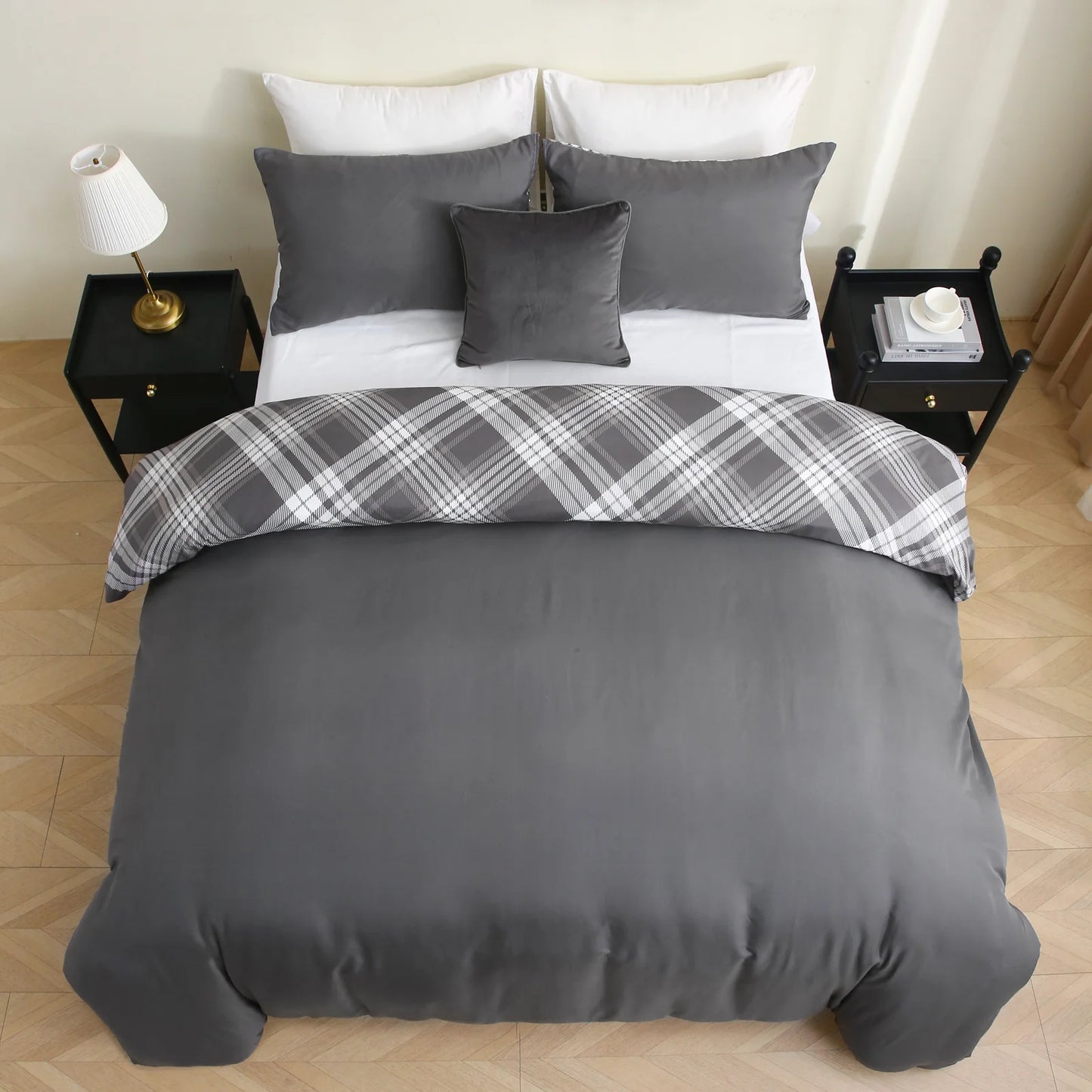 Diamond Hash Check Complete Bedding Set