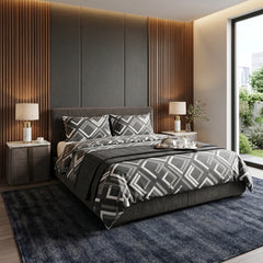 Tick-Tak Modern Checkered Grid Microfiber Bedding Set