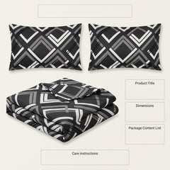 Tick-Tak Modern Checkered Grid Microfiber Bedding Set