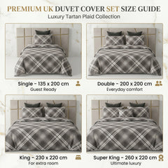 Luxury Diamond Hash Check Duvet Grey-Black Bedding Set